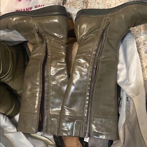 Cole Haan Olive Leather Winter Boots